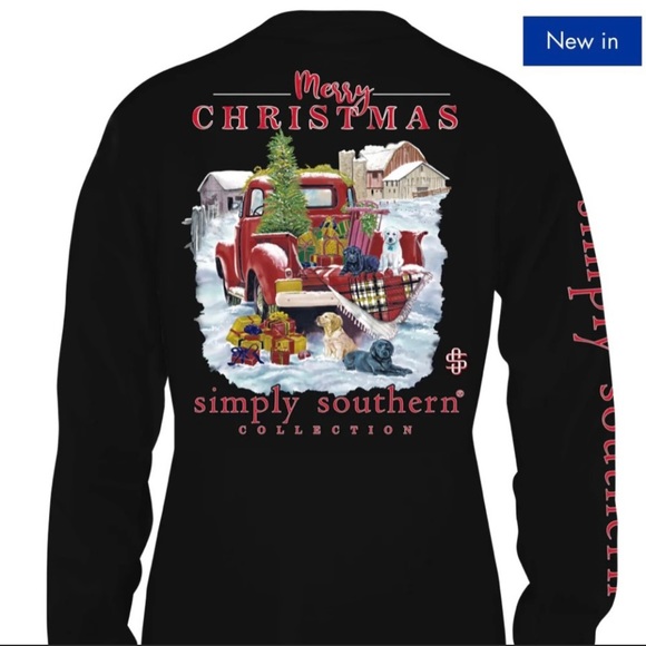 Simply Southern Tops - Simply Southern Merry Christmas Long Sleeve Shirt Dogs Medium